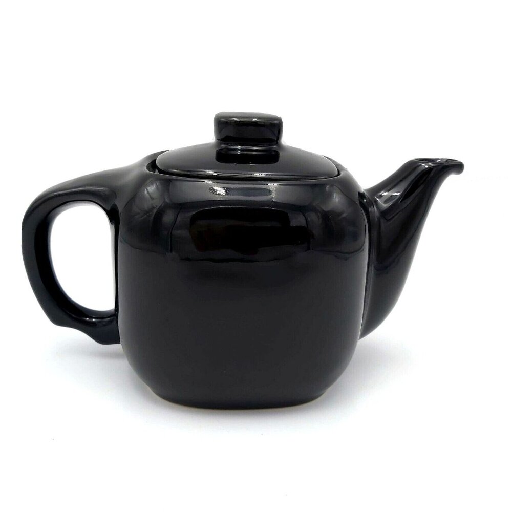 Beauce Quebec Canada Tea Pot Model Number 1670 Dark Brown Black Ceramic Square
